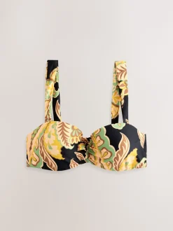 Next - Haut de bikini bandeau filaire Motif paisley noir/vert Discount