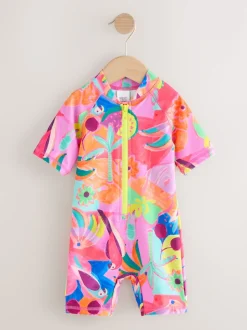 Next - Maillot de bain Sunsafe (3mths-10yrs) Motif tropical orange Best