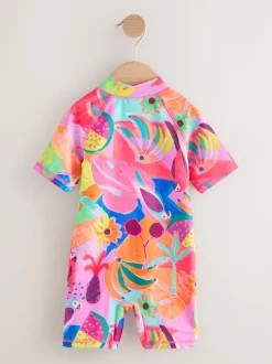 Next - Maillot de bain Sunsafe (3mths-10yrs) Motif tropical orange Best