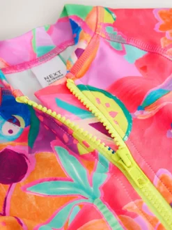 Next - Maillot de bain Sunsafe (3mths-10yrs) Motif tropical orange Best