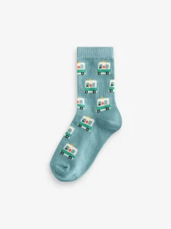 Next - Paquet de chaussettes en coton riche 7 Motif véhicule vif Outlet