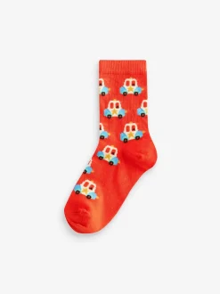 Next - Paquet de chaussettes en coton riche 7 Motif véhicule vif Outlet
