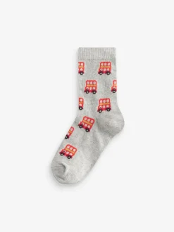 Next - Paquet de chaussettes en coton riche 7 Motif véhicule vif Outlet