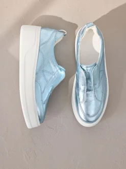 Next Métallisé - Baskets Signature à plateforme compensée épaisse en cuir Best