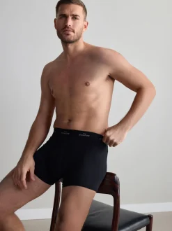 Next - Lot de 4 - Boxers Signature A-Fronts Métallisé noir Outlet