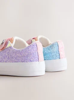 Next Multi arc-en-ciel pailleté - Chunky Trainers With Fermeture par contact