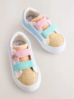 Next Multi arc-en-ciel pailleté - Chunky Trainers With Fermeture par contact Best