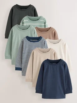 Next Multi Minéraux - Lot de 8 T-shirts à manches longues (3mois -7ans) Outlet