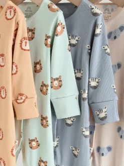 Next Multi Safari Animal - Combinaisons de sommeil pour bébé 4 Pack (0mois-3ans) Outlet