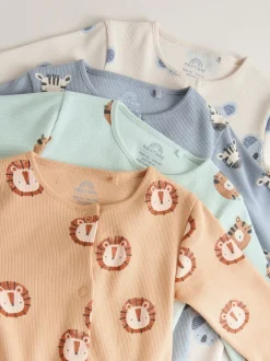 Next Multi Safari Animal - Combinaisons de sommeil pour bébé 4 Pack (0mois-3ans) Outlet