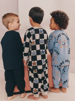 Next Multi Star et damier - Lot de 3 pyjamas oversize (9mois-10ans) New