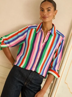 Love & Roses Multi Stripe (Multi Stripe) - chemise boutonnée à manches longues New