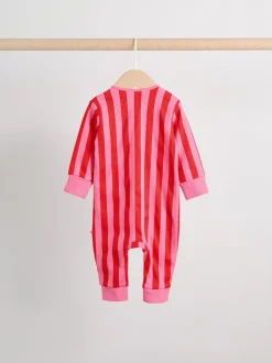 Next Multi Stripe (Multi Stripe) - Combinaisons de nuit à fermeture éclair pour bébés 3 Pack (0mths-3yrs) New
