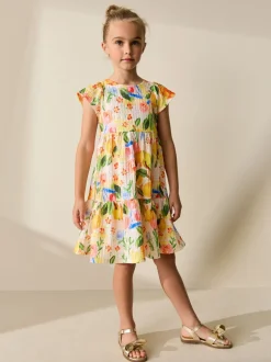 Next Multi tropical - Robe Effet froissé à manches d’ange (3-16ans) Hot