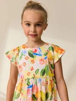 Next Multi tropical - Robe Effet froissé à manches d’ange (3-16ans) Hot