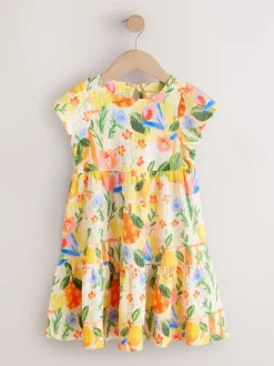 Next Multi tropical - Robe Effet froissé à manches d’ange (3-16ans) Hot