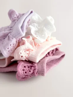 Next Multicolore - 4 Lot de chaussettes à volants en coton riche en volants Clearance