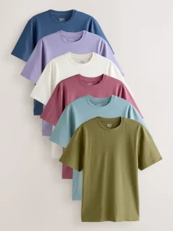 Next - Ajustement régulier - Lot de t-shirts essentiels en coton 6 Multicolore Online