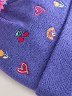 Next Multicolore - Bonnet à pompon brodé (3mois-10ans) Sale