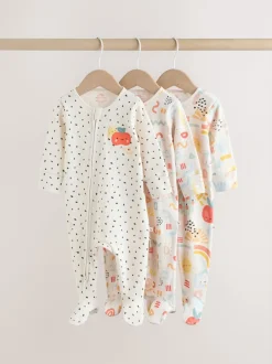 Next Multicolore - Combinaison de nuit zippée pour bébé 3 Pack (0-2ans) Clearance