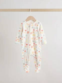 Next Multicolore - Combinaison de nuit zippée pour bébé 3 Pack (0-2ans) Clearance