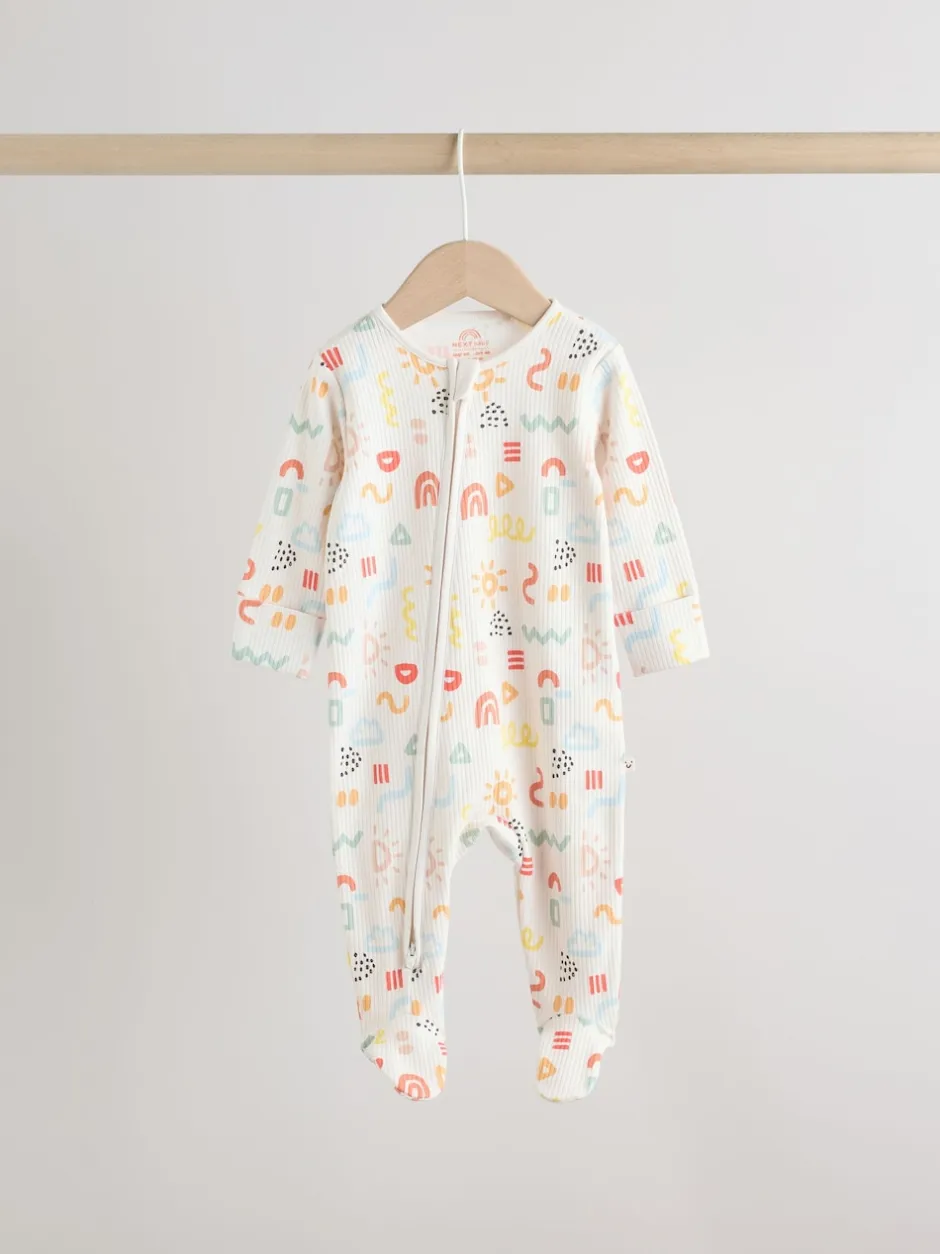 Next Multicolore - Combinaison de nuit zippée pour bébé 3 Pack (0-2ans) Clearance