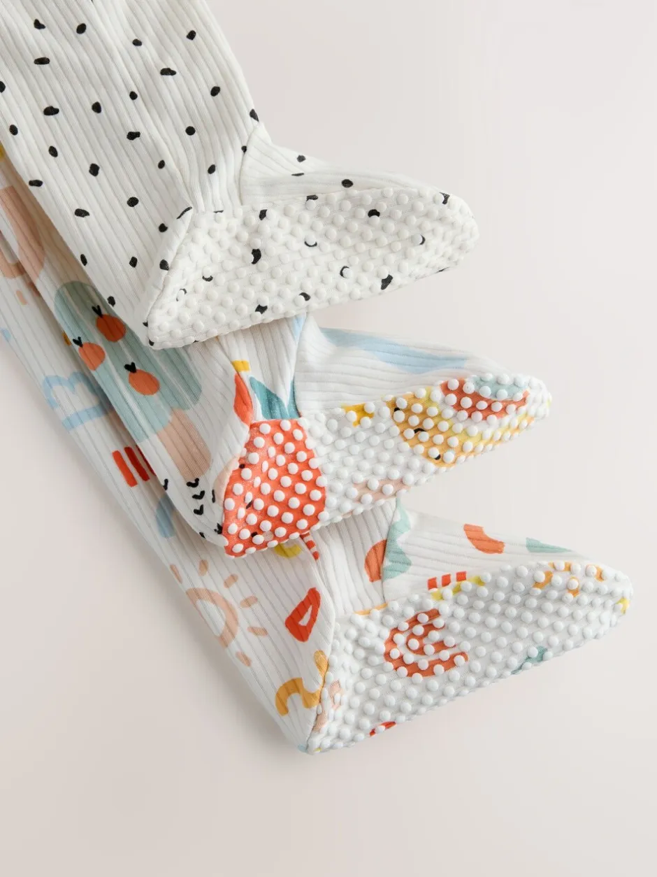 Next Multicolore - Combinaison de nuit zippée pour bébé 3 Pack (0-2ans) Clearance