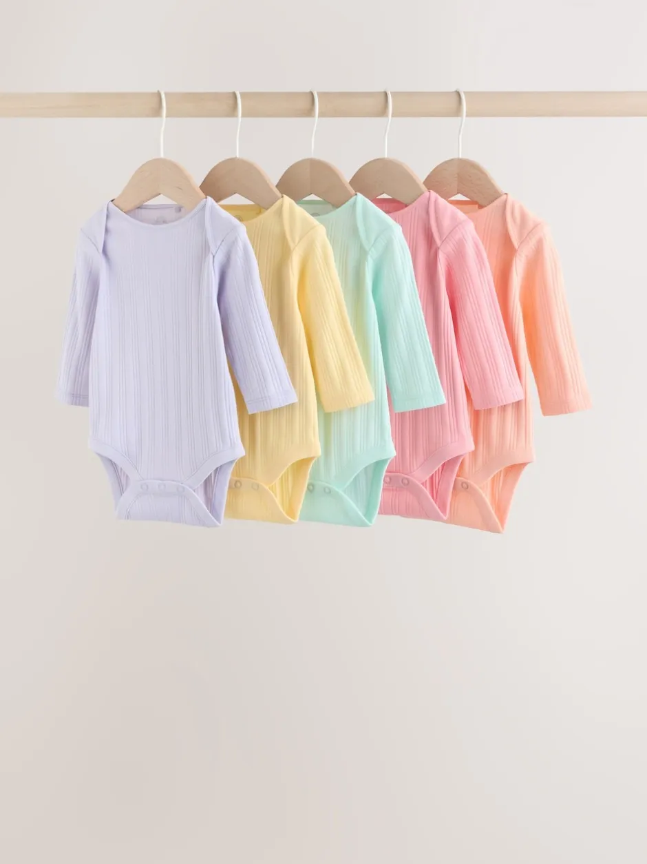 Next Multicolore - Lot de 5 bodies à manches longues pour bébé Sale