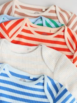 Next Multicolore - Lot de 5 bodys à manches longues pour bébé Outlet