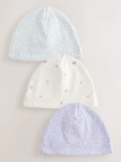 Next Multicolore - Lot de 3 bonnets pointelle pour bébé (0-18mois) Sale