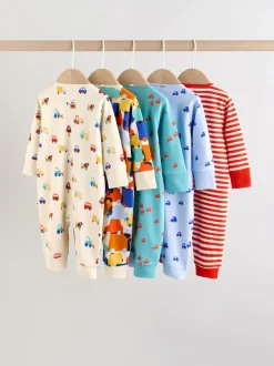 Next Multicolore - Lot de 5 Combinaisons de nuit zippées deux sens pour BÉBÉ (0mois à3ans) Clearance