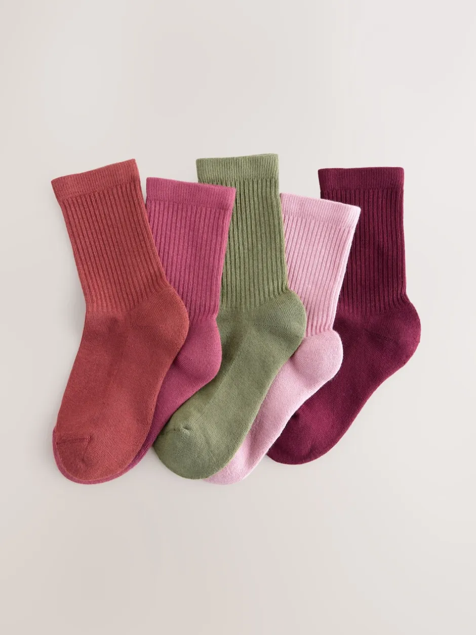 Next Multicolore - Lot de 5 paires de chaussettes côtelées en coton majoritaire