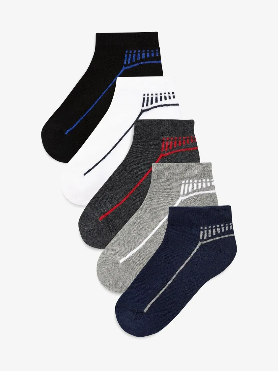 Next Multicolore - Lot de 5 paires de chaussettes de sport à semelle rembourrée New
