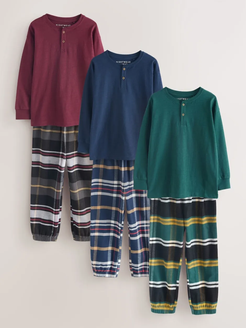 Next Multicolore - Lot de 3 pyjamas tissés à carreaux (3-16ans) Hot