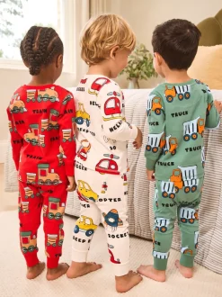 Next - Lot de 3 pyjamas Snuggle courts (9mois-10ans) Multicolore Hot