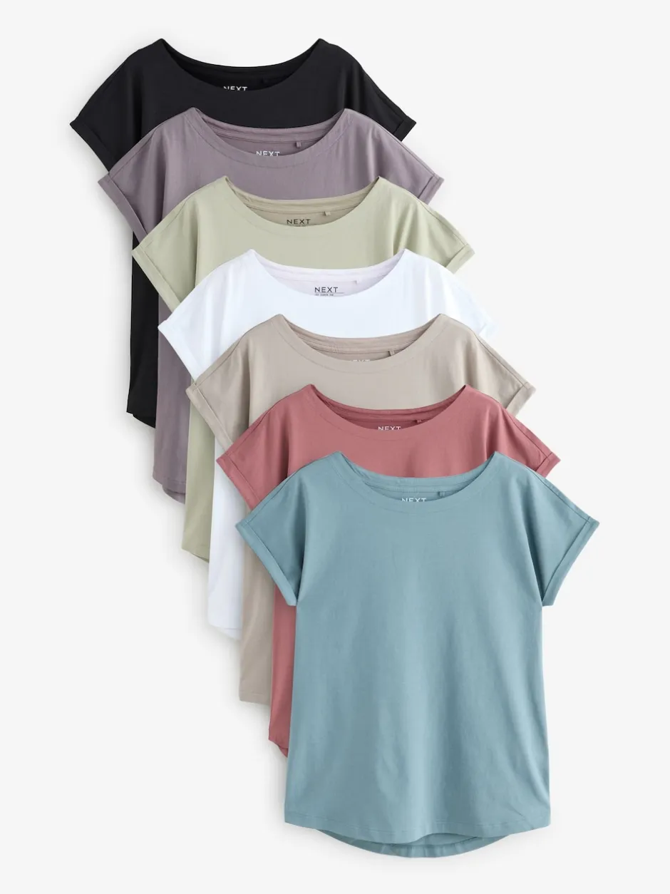Next Multicolore - Lot de 7 T-shirts à manches courtes 100 % coton Best