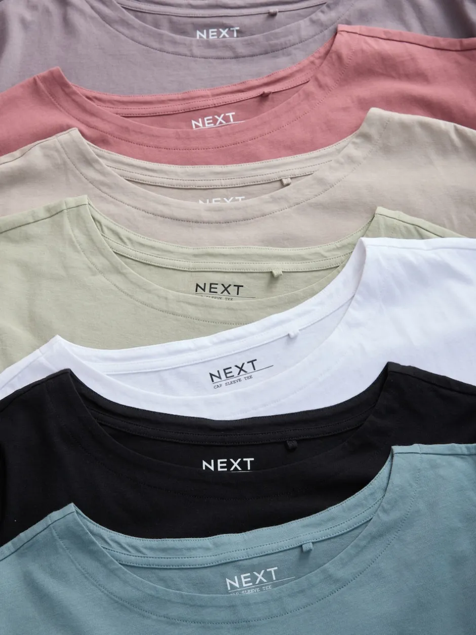 Next Multicolore - Lot de 7 T-shirts à manches courtes 100 % coton Best