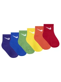 Nike Multicolore - Lot de chaussettes de cheville Swoosh pour bébé 6 New