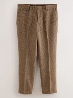 Next Multicolore - Pantalons texturés à dents de poule en laine