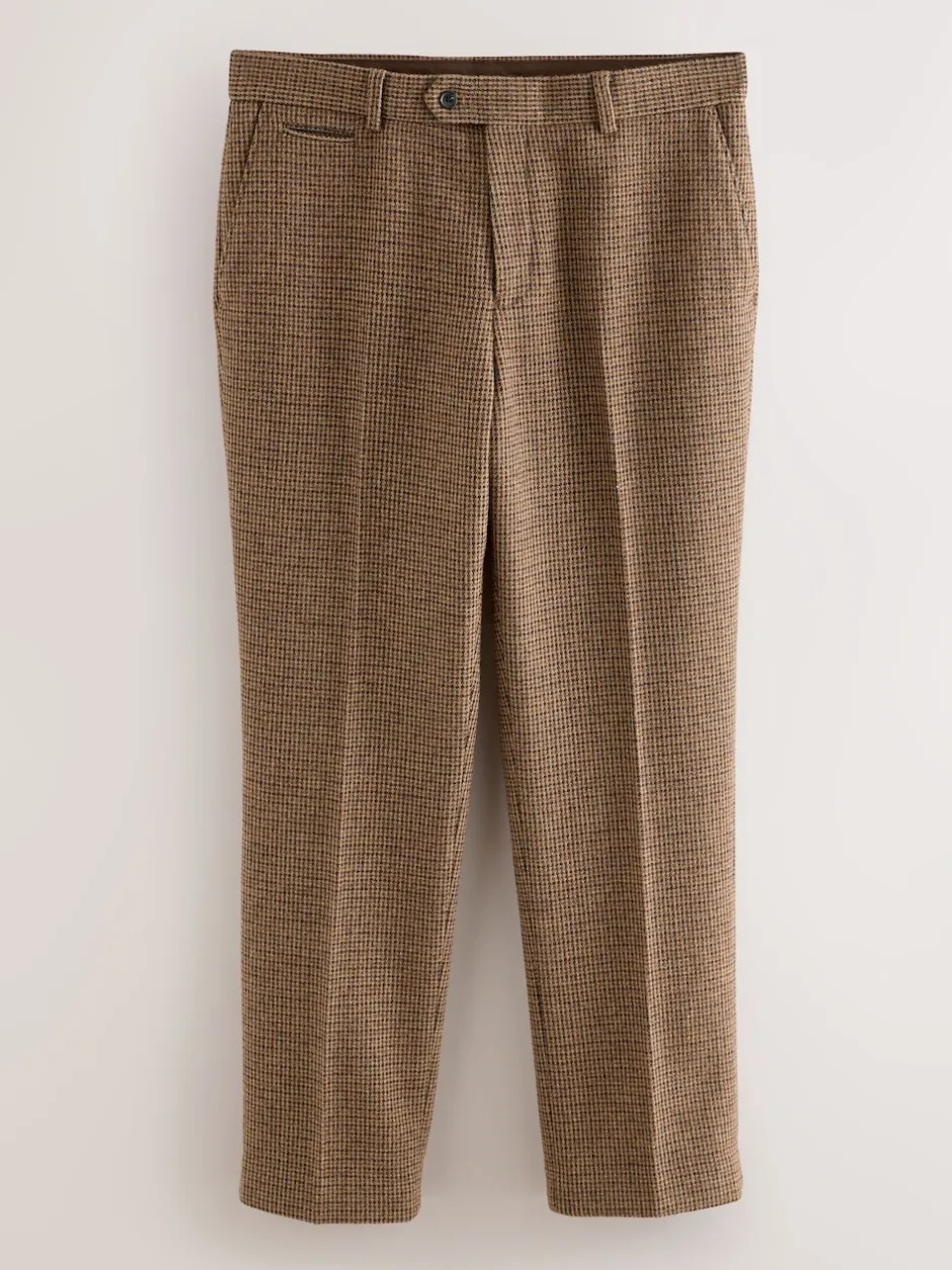 Next Multicolore - Pantalons texturés à dents de poule en laine