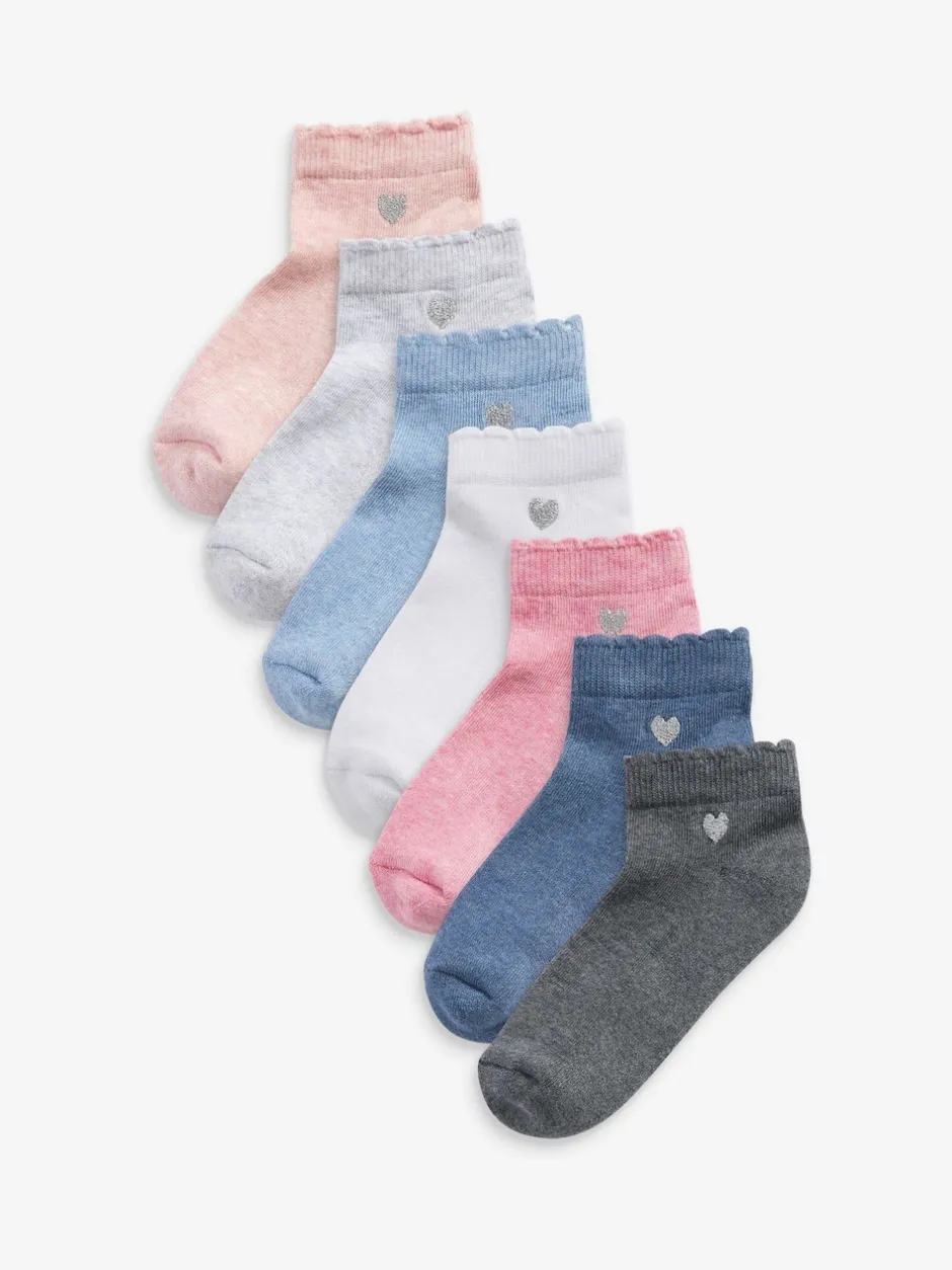 Next Multicolore - Paquet de 7 chaussettes d'entraînement à semelle coussinée brodée en coton riche Sale