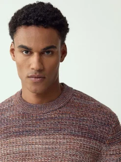 Next Multicolore - Pulls col rond 100% Coton en maille torsadée Coupe classique Sale