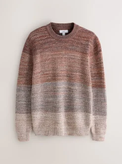 Next Multicolore - Pulls col rond 100% Coton en maille torsadée Coupe classique Sale