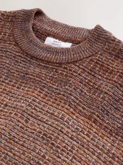 Next Multicolore - Pulls col rond 100% Coton en maille torsadée Coupe classique Sale