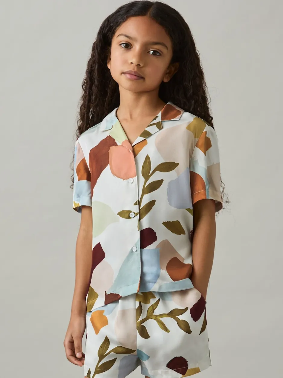 Reiss Multicolore - Tommi Chemises à col cubain imprimé Online