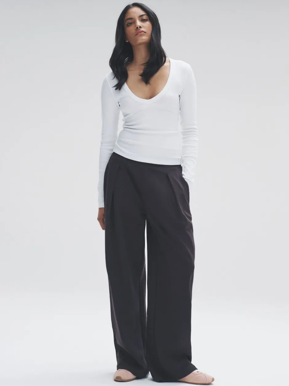 The Set Multicolore - lot de 5 t-shirts côtelés à col en V et manches longues Discount