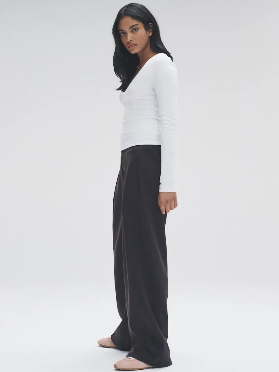 The Set Multicolore - lot de 5 t-shirts côtelés à col en V et manches longues Discount