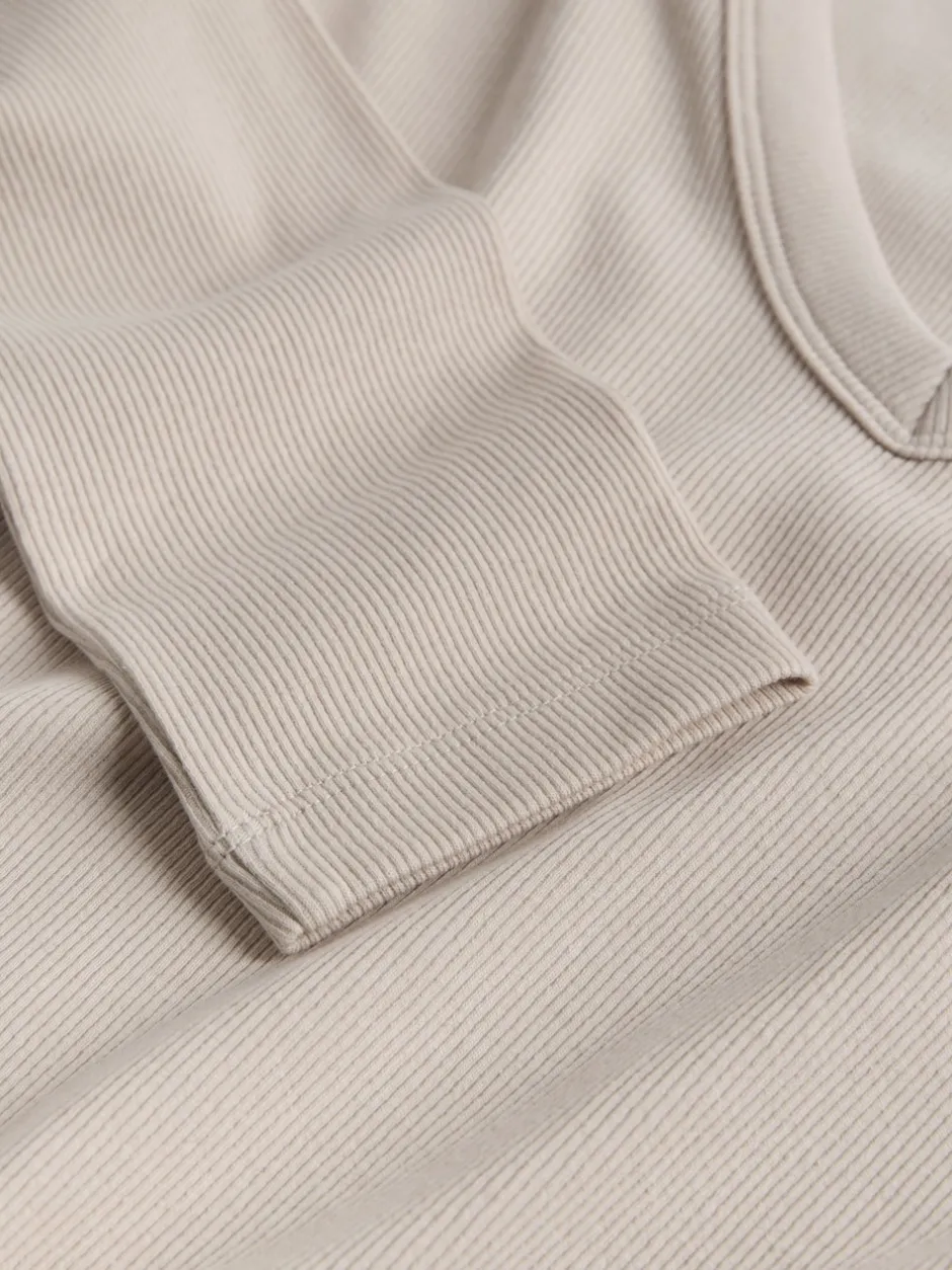 The Set Multicolore - lot de 5 t-shirts côtelés à col en V et manches longues Discount