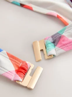 Next Multicolore/Blanc à Carreaux vifs - Haut de bikini non rembourré avec armatures Clearance