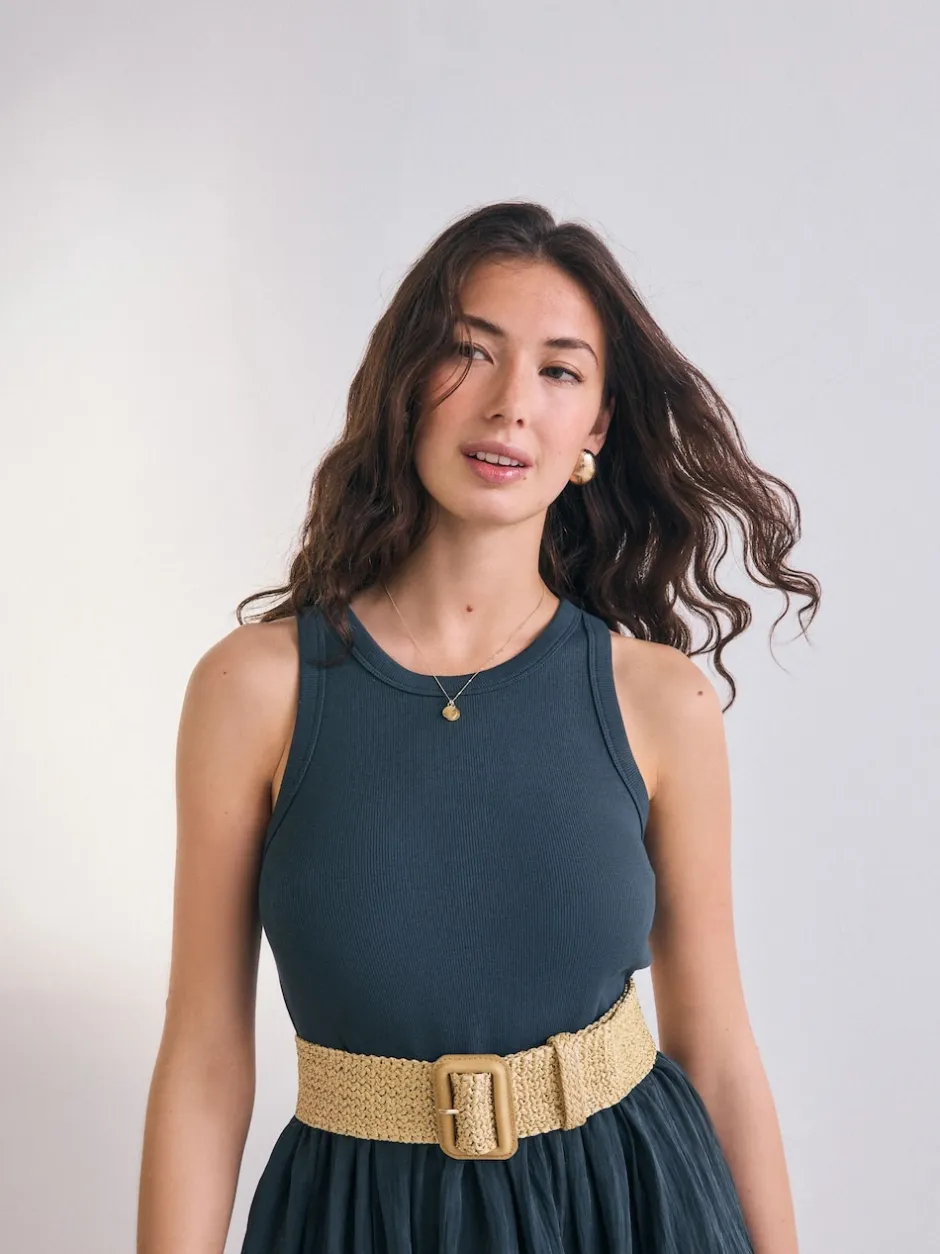 Next Naturel/doré - Large ceinture effet raphia Hot